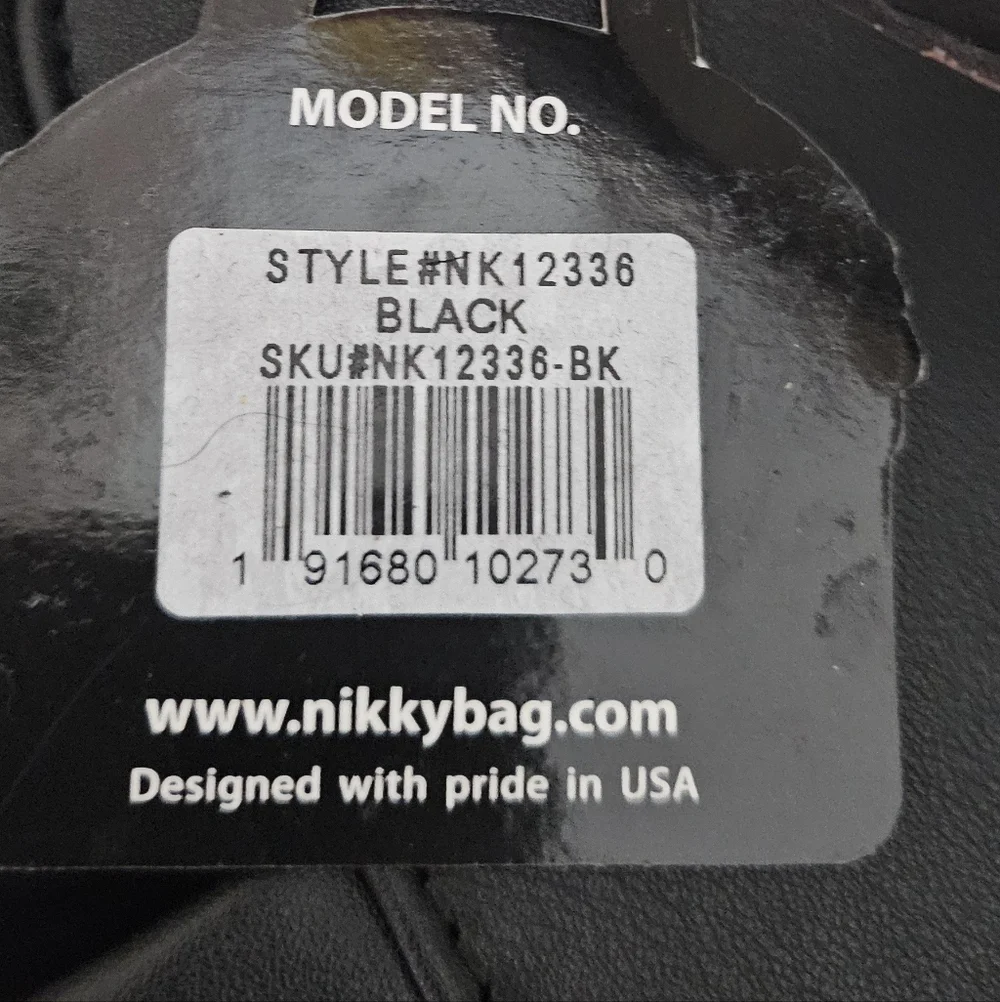 Nikky By Nicole Lee NK12336 Black Ruffle Crossbody Bag Vegan Leather NWT.